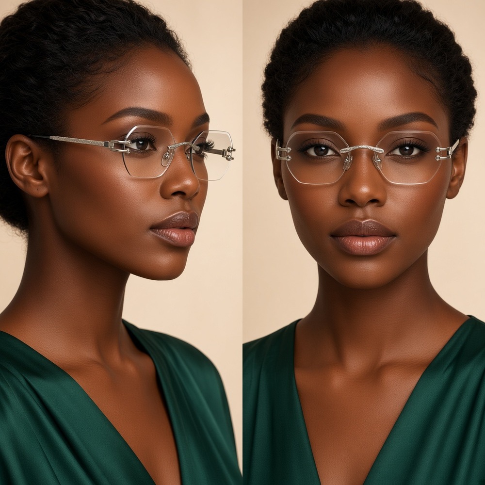 Women Eyeglasses Clear Lens Silver Frame Classic Uv400 Protection Party Shades